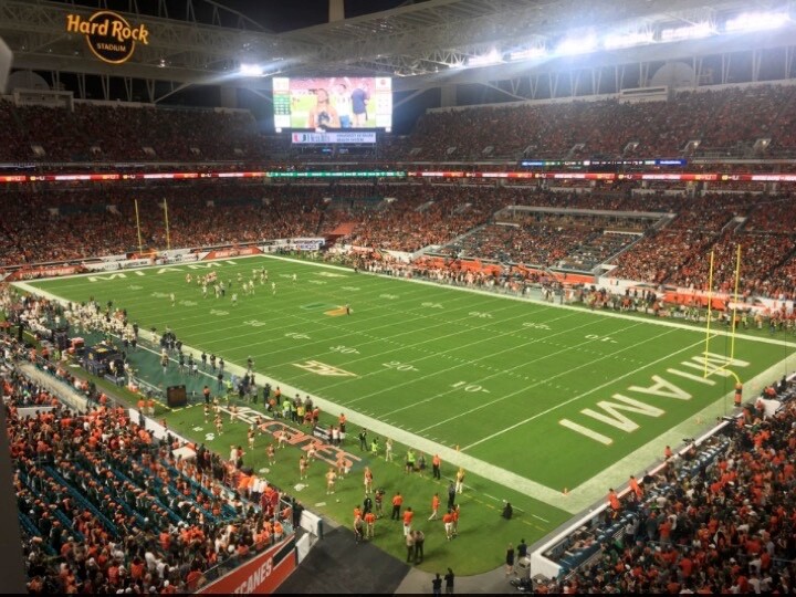1 -6 TICKETS MIAMI HURRICANES vs PITT PANTHERS 10/24 - UPPER CORNER FRONT ROW!