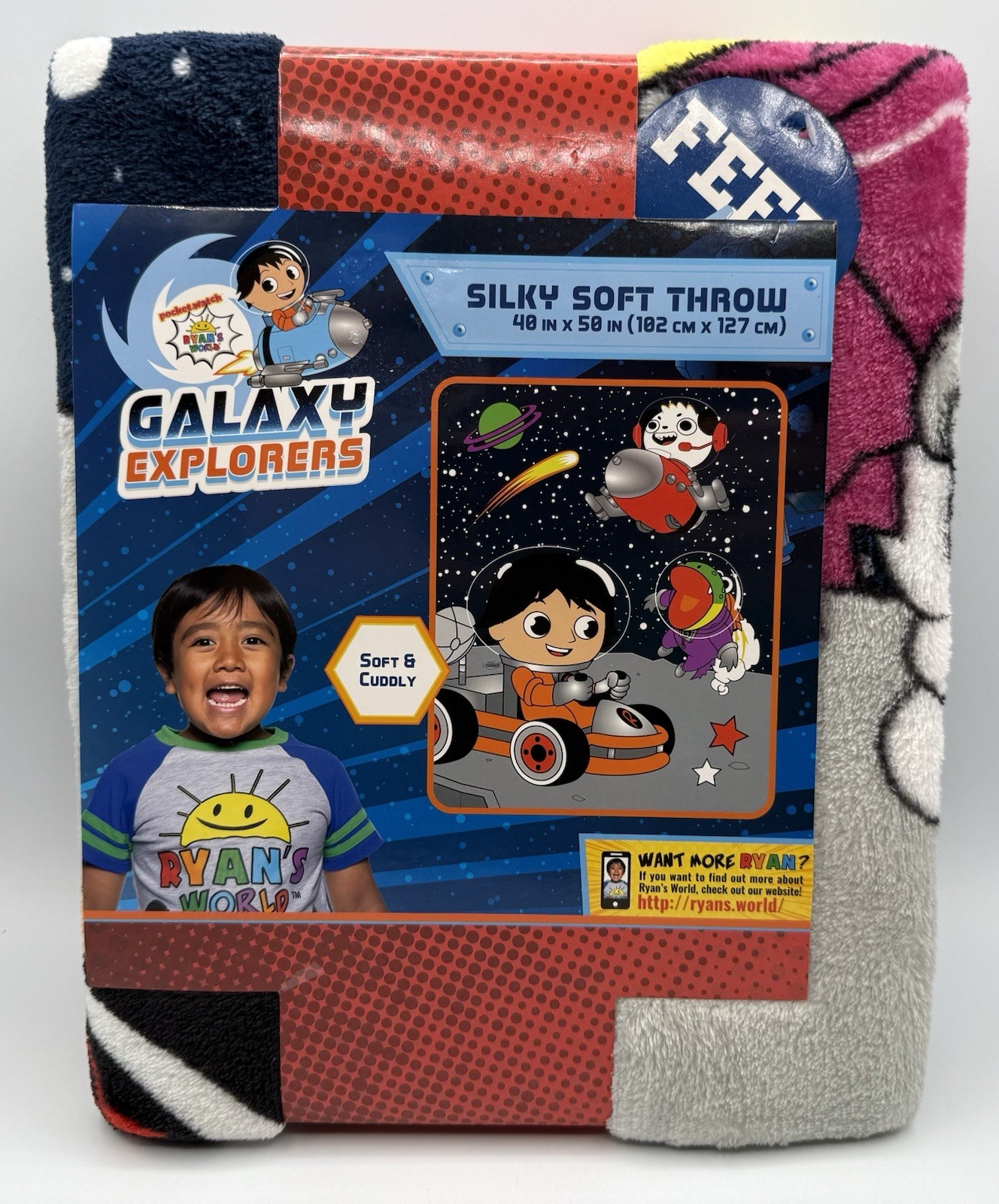 Ryan's World Galaxy Explorers Silky Soft Throw 40 X 50 Unisex Kids Cartoon New