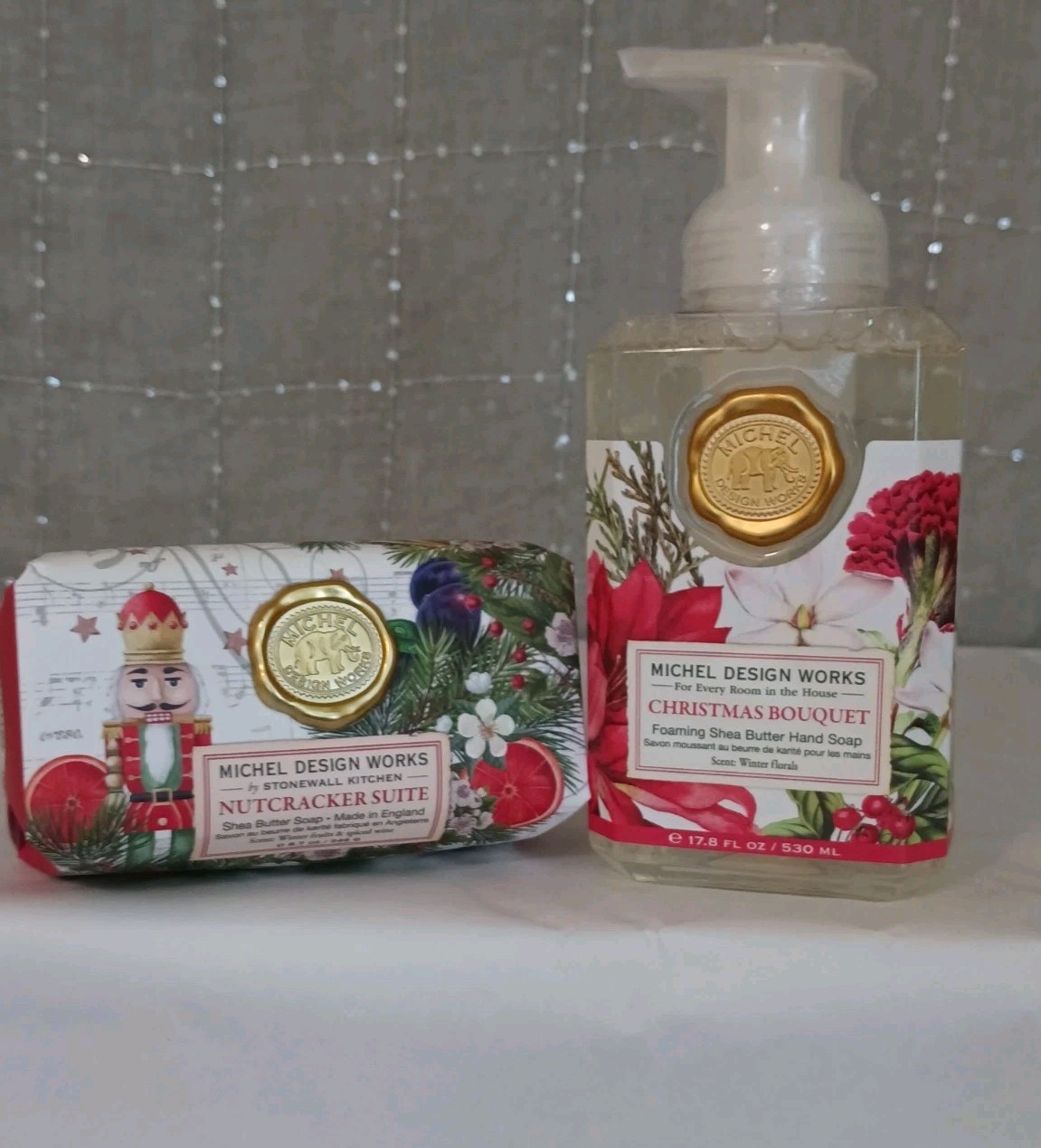 Michel Design Works Christmas Foaming Hand Soap & Nutcracker Suite Bar Soap Set 