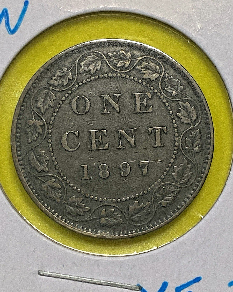 1897 Canada One Cent - Large 1 Penny - VF 30 - Queen Victoria - Bronze