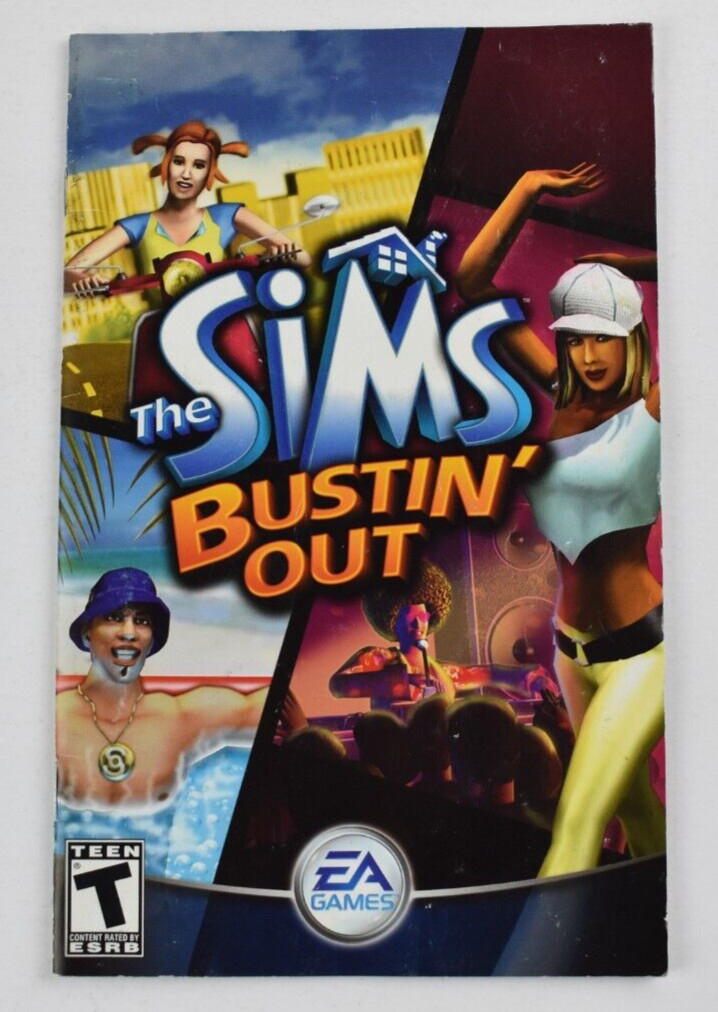 The Sims Bustin' Out PS2 PlayStation 2 Authentic Instruction Manual Booklet Only