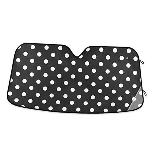Polka Dot Car Windshield Sunshade Accordion Foldable Front Windshield Sun 