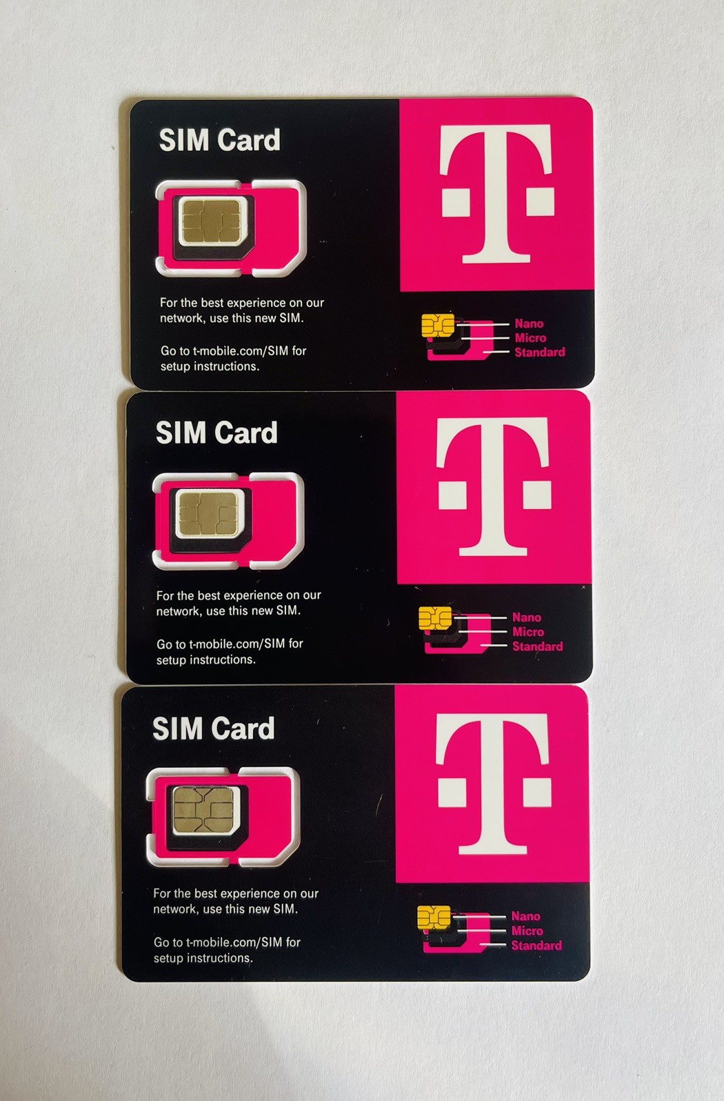 NEW T-mobile 3-in-1 Postpaid/Prepaid 4G LTE 5G SIM Card Nano/Micro/Standard Size