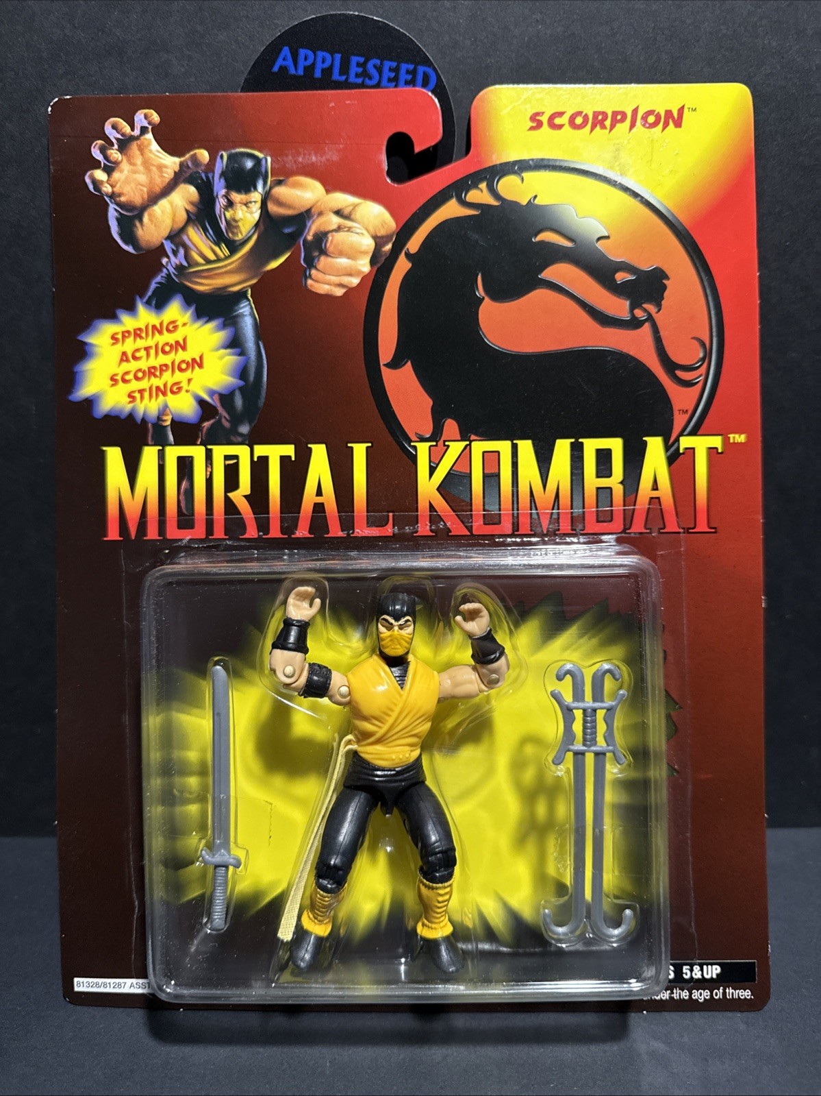 Mortal Kombat Scorpion 3.75" Action Figure 81328/81287 Hasbro MOC 1994 Midway