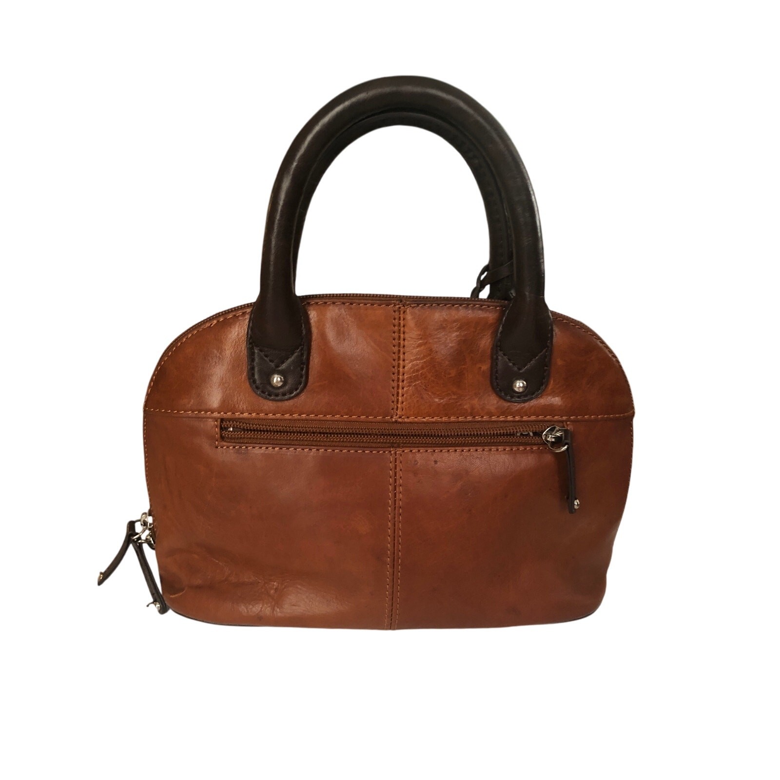 Tignanello Small Leather handbag. Brown with Brown signature liner.