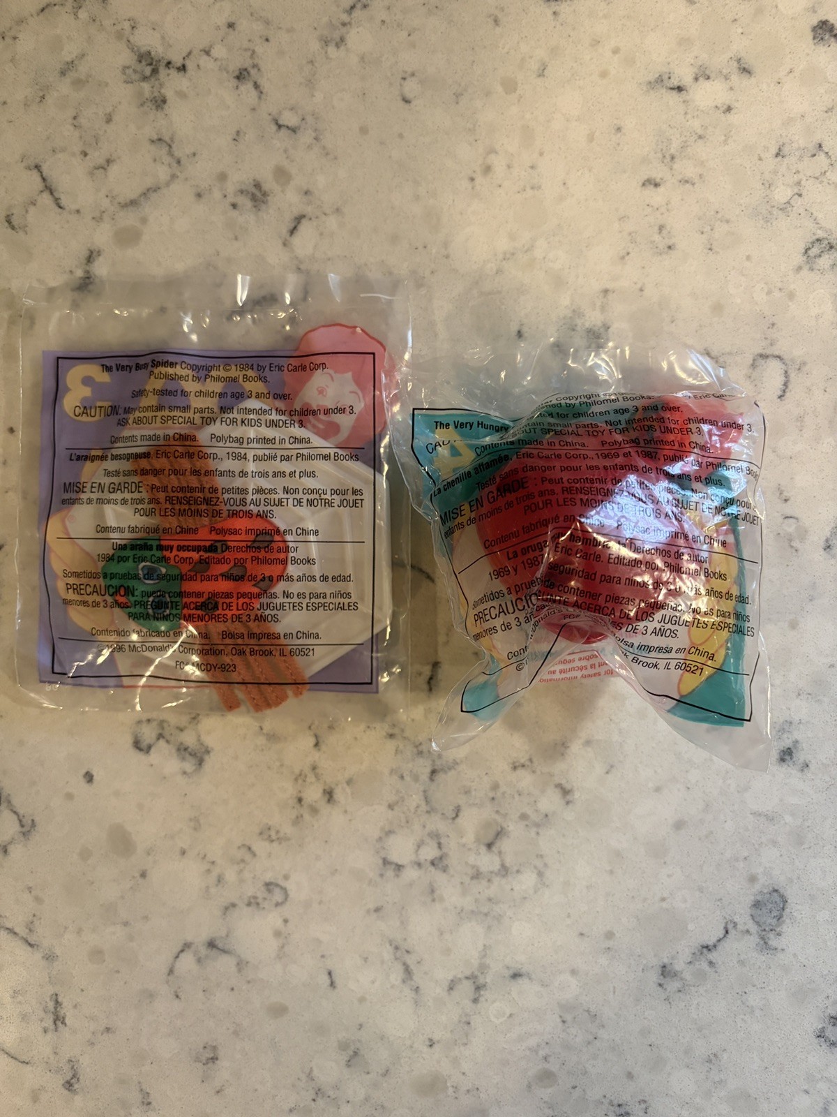 Lot of 2 McDonalds Happy Meal Toys Eric Carle #4 Hungry Caterpillar Busy Spider 