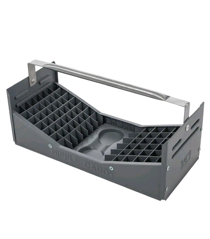87-Compartment Gray Polyethylene Portable Plumbing Nipple Caddy Small Parts Orga