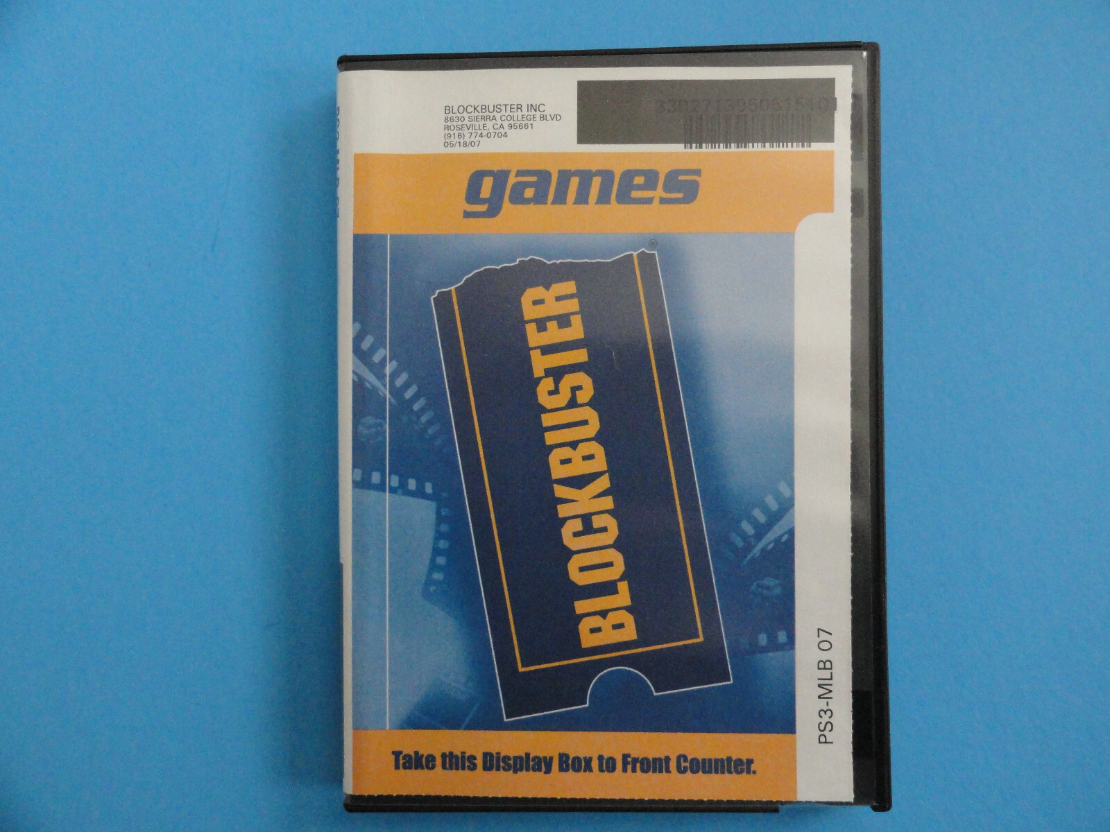 PLAYSTATION 3 MLB 07 - BLOCKBUSTER VIDEO RENTAL CASE - NO GAME