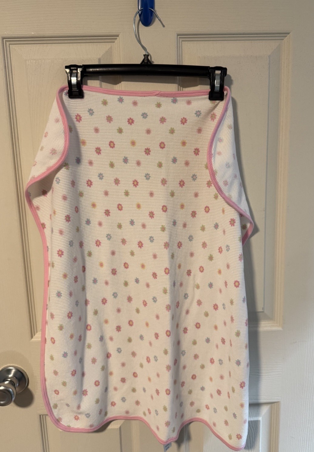 Gerber Light Pink Floral White Thermal Waffle Weave Baby Blanket 100% Cotton