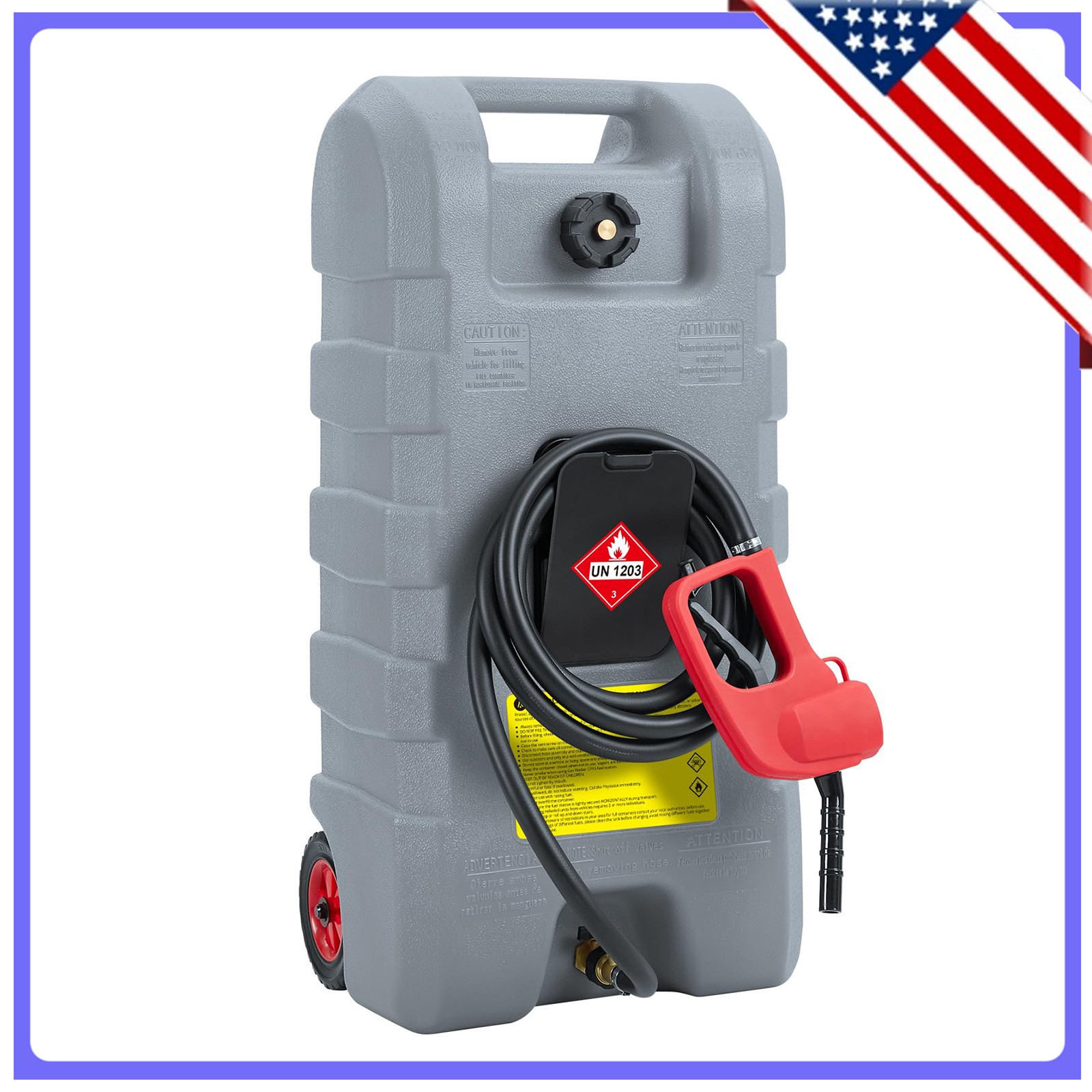 Gasoline Fuel Tank Container Tank Portable Diesel Fuel Tank With Wheels 60L Gray