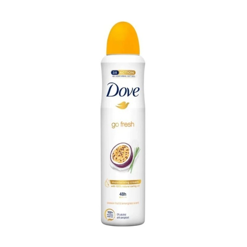 3x Dove Spray Deodorant Passion Fruit 48H Moisturizing Cream 200ml Pack