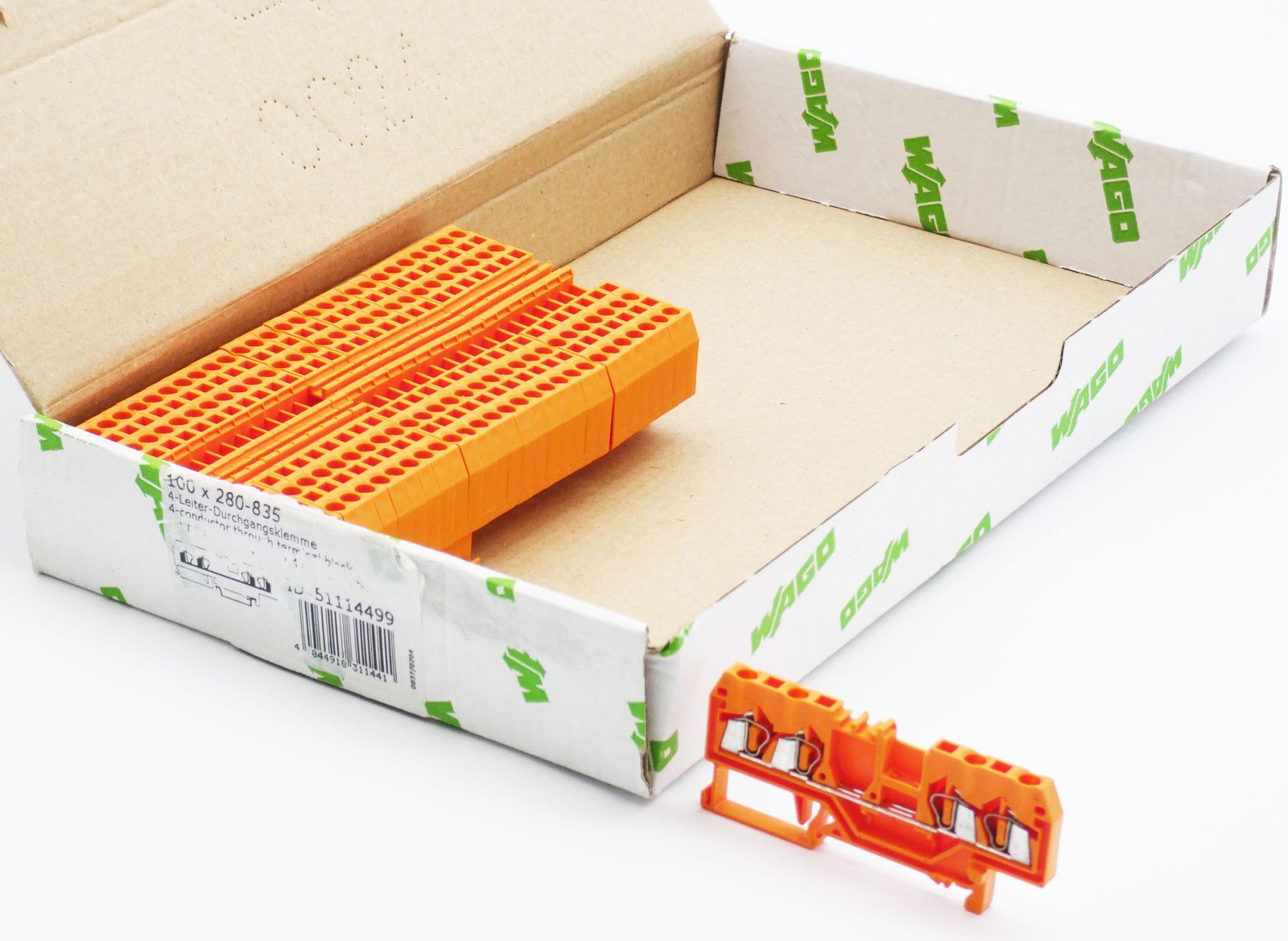 28x WAGO 280-835 280835 51114499 0.08-2.5mm² 4-wire passage terminal -unused-