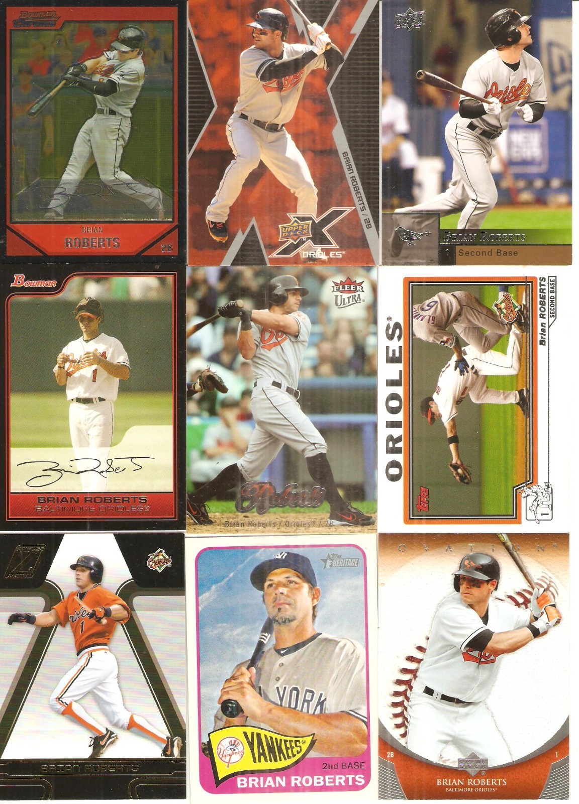 100 CARD BRIAN ROBERTS BASEBALL CARD LOT