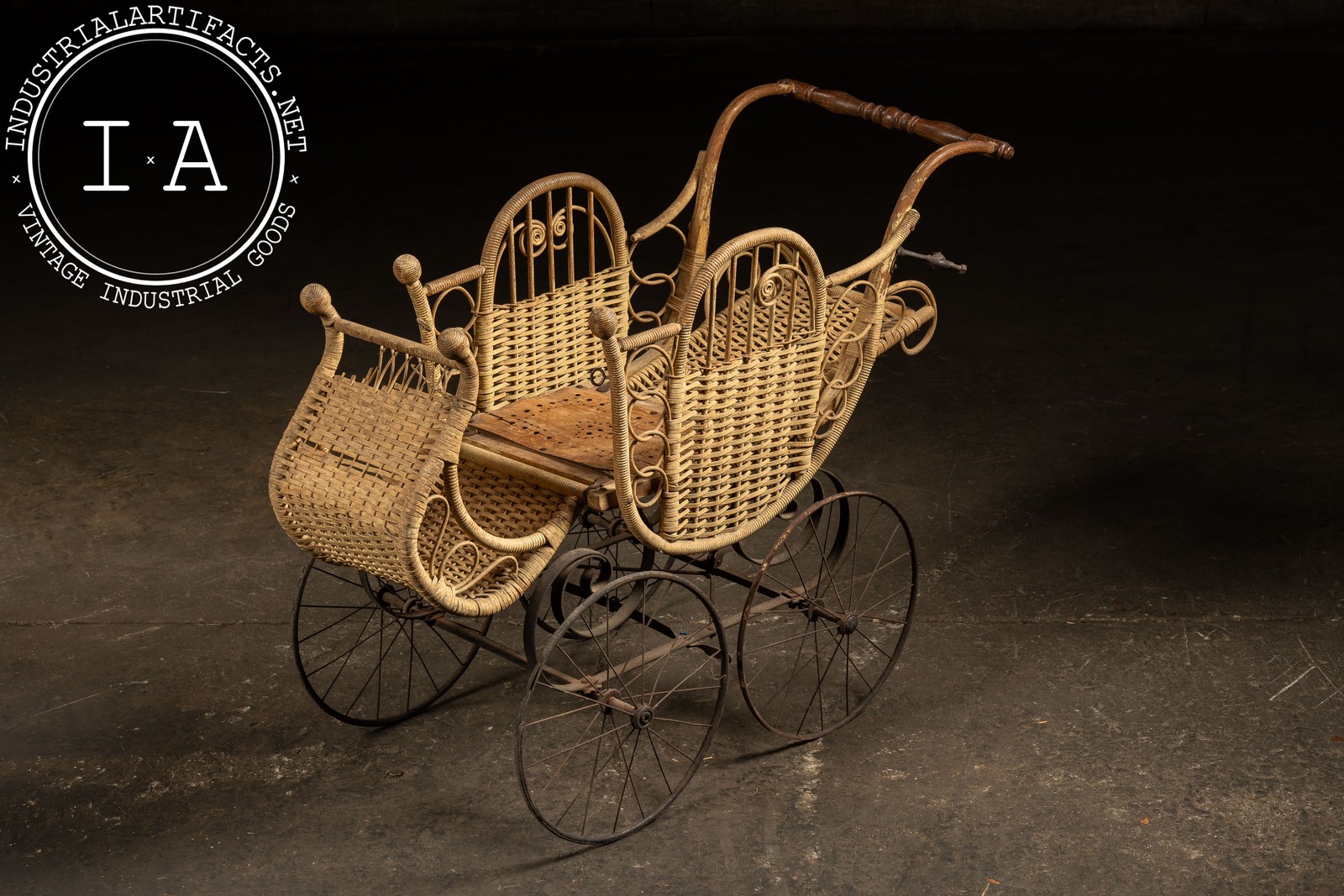 19th Century Victorian Wicker Baby Carriage
