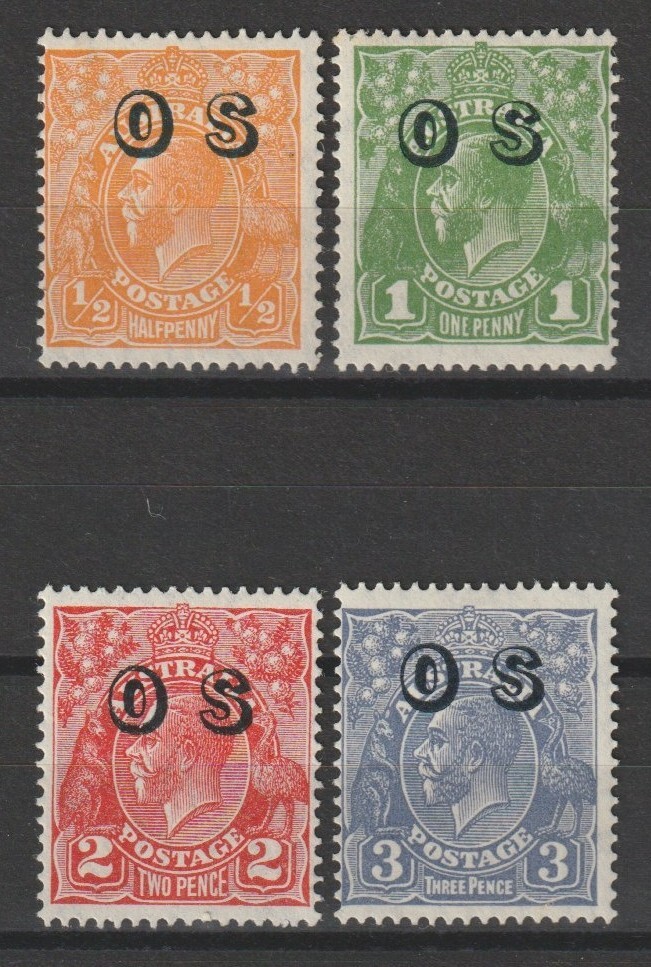 AUSTRALIA 1932/33 SG O128/O131 MINT