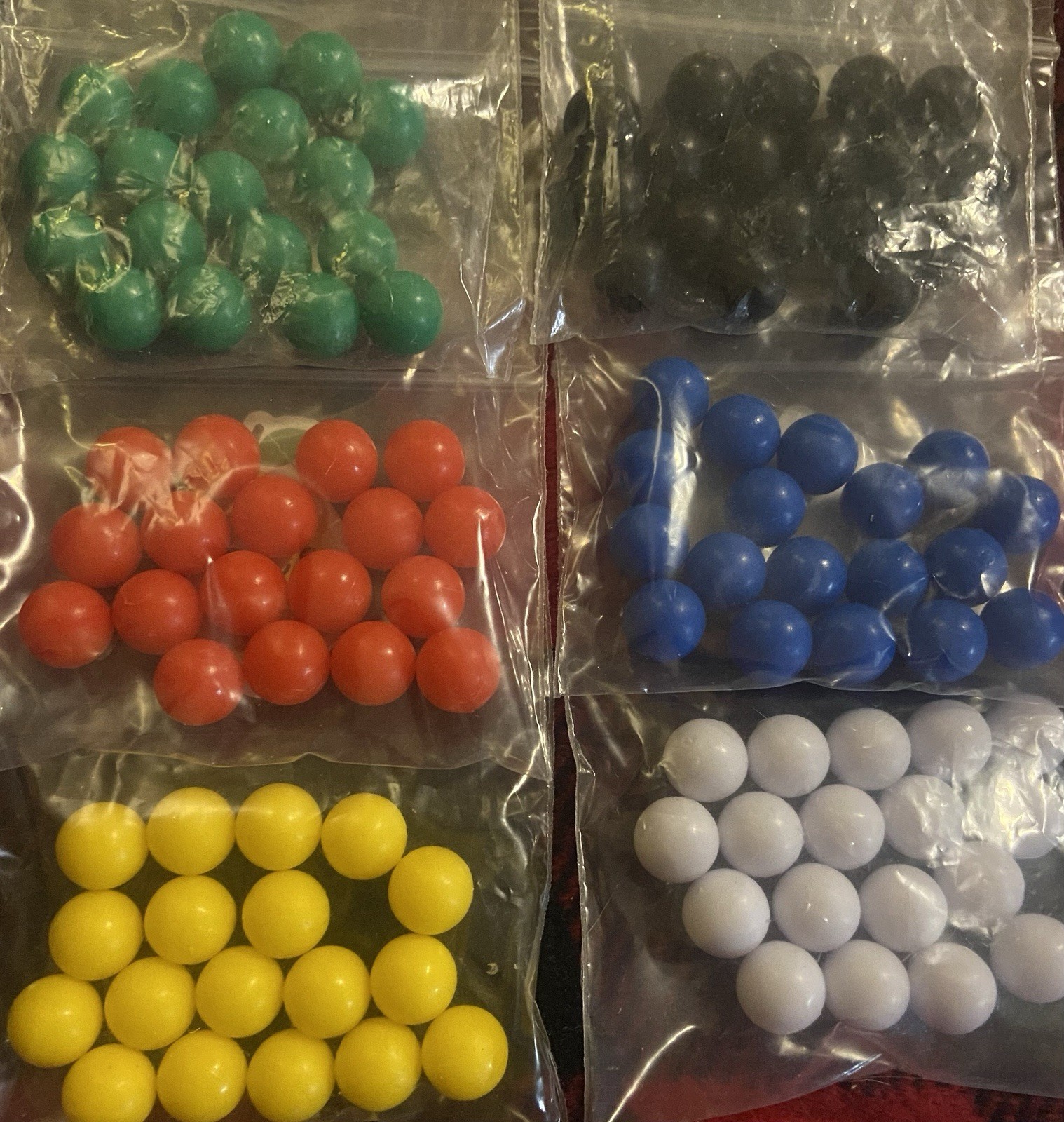 Lot Of 108 Vintage Acrylic Chinese Checkers Marbles