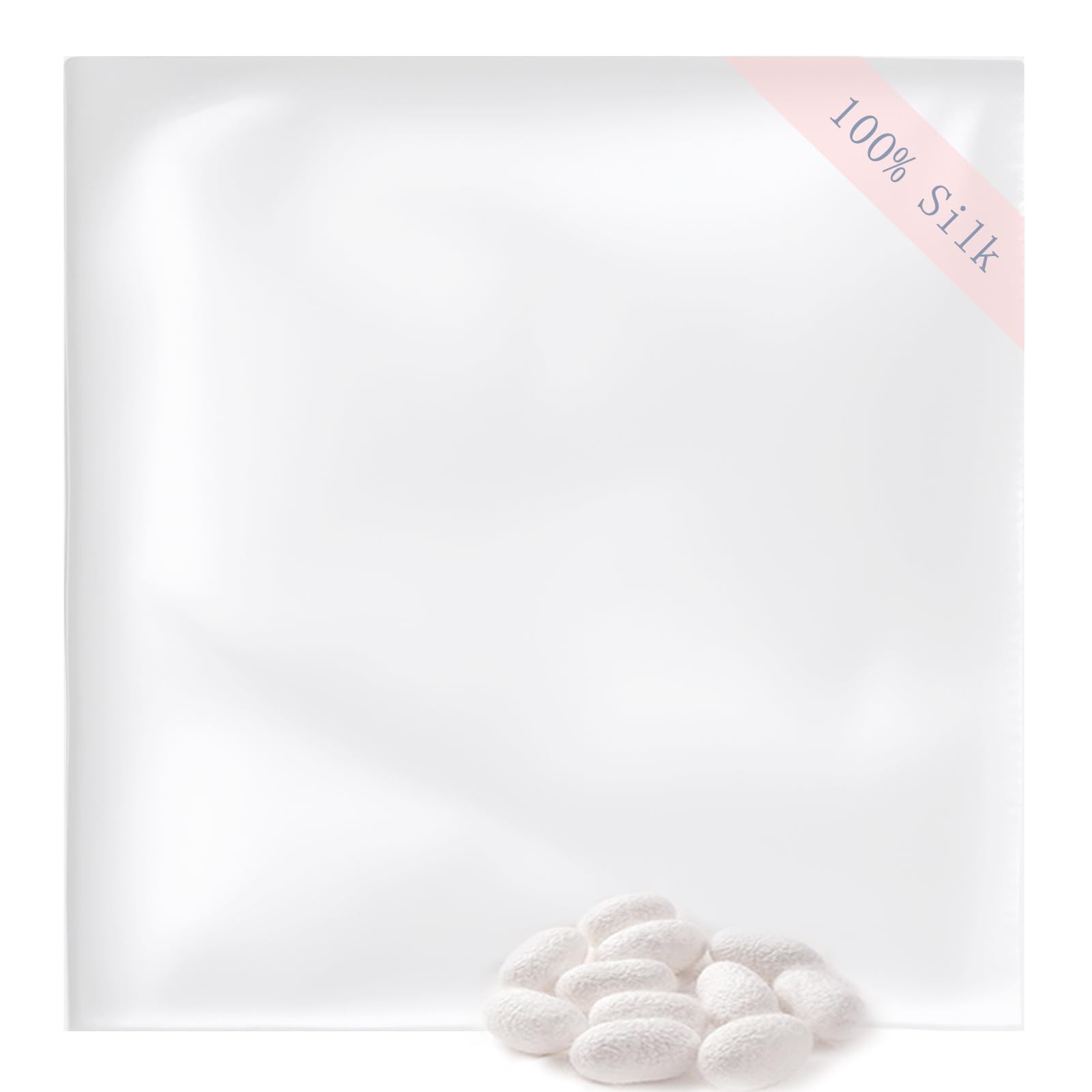 SEMRUE 22 Momme 100% Mulberry Silk Pocket Squares for Men 11''x 11'', White 