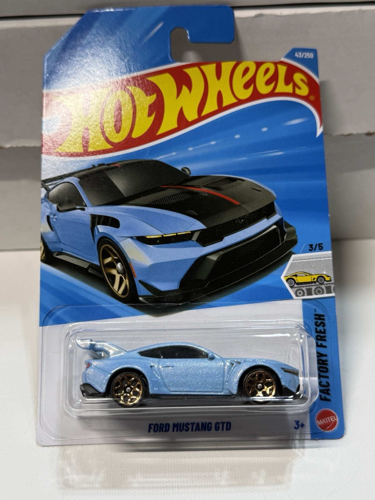 New 2026 Hot Wheels Light Blue Ford Mustang GTD-Factory Fresh #3/5