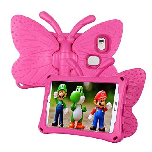 Alcatel Joy Tab 2 Case for Kids, Cute Butterfly Shockproof Light Weight Magenta