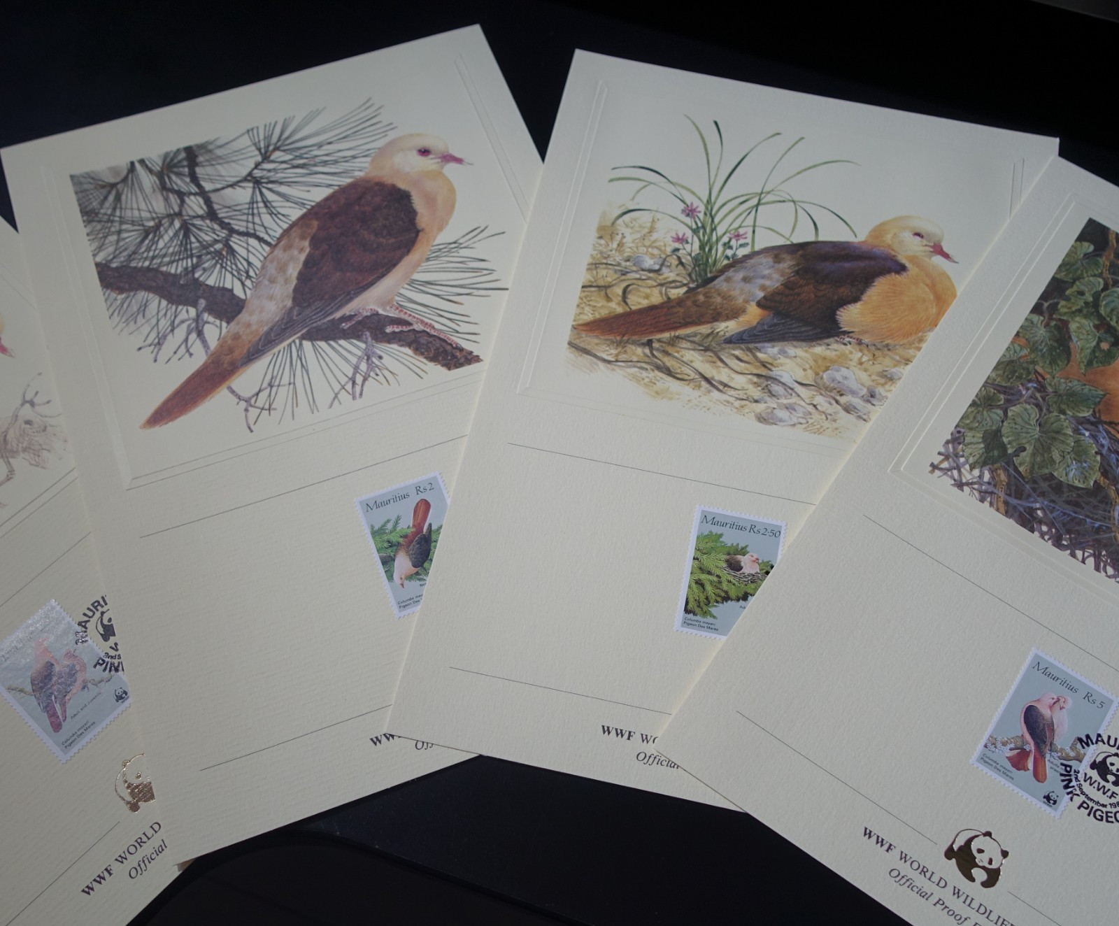 Maurice - WWF - Birds - Pink Pigeon No. 631/634 On First Day Cover