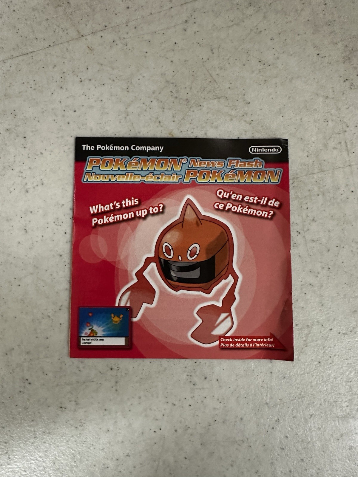 Pokemon Platinum Microwave Rotom Insert - Authentic - Ships fast with Tracking