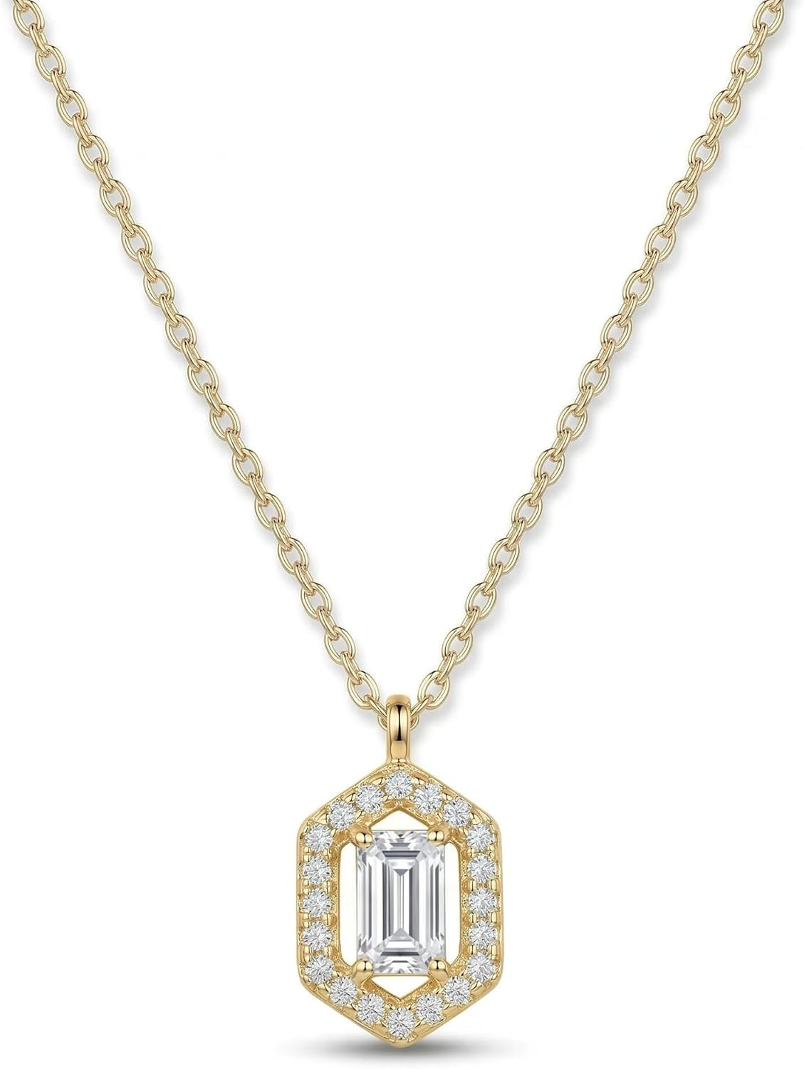 Diamond Necklaces for Women,14K Gold/White Gold Plated Dainty Necklace for Women