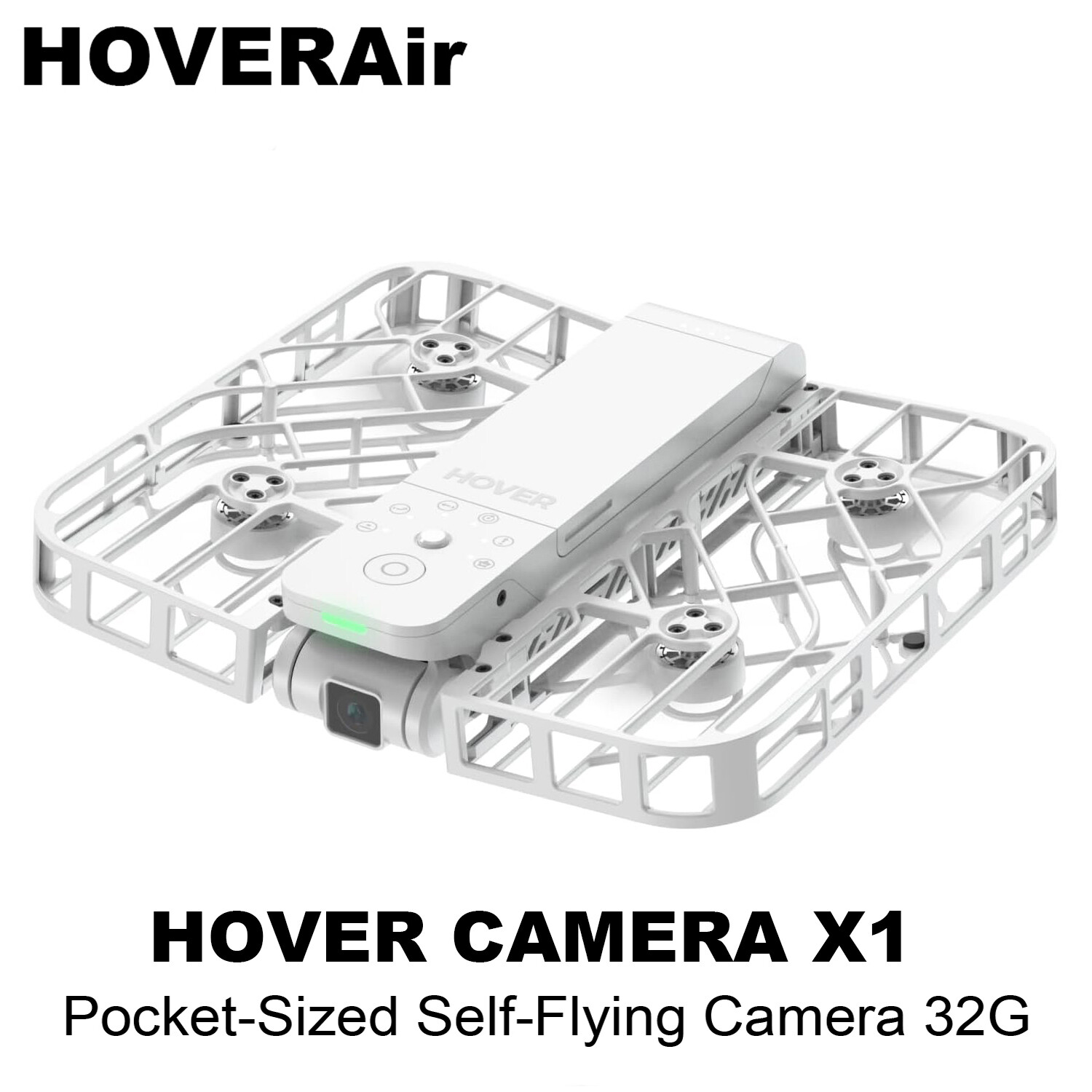 White HOVERAir X1 Self-Flying Camera HD Pocket-Sized Drone 3-Second Palm Takeoff