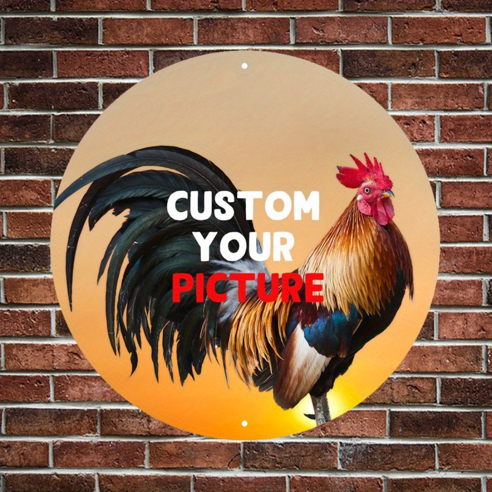 2D Personalized Retro Photo/Text Metal Wall Sign for Home Bar Cafe Office Decor