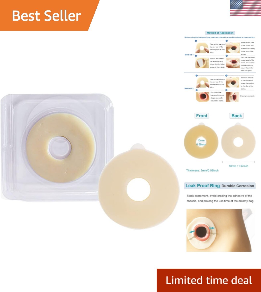 Ostomy Barrier Rings No Leaking Barrier Extenders for Colostomy Bags Pack of 10