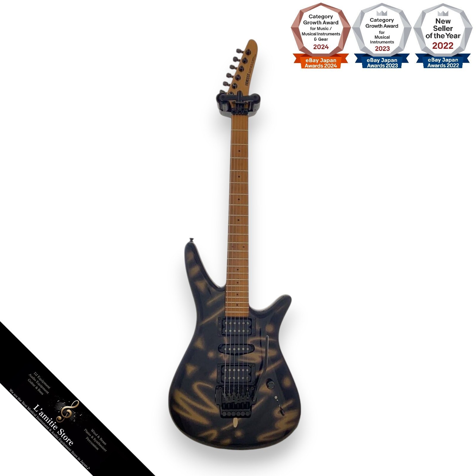 Yamaha MGMII G Neon Light 1990s Electric Guitar Black 22F 644mm Scale