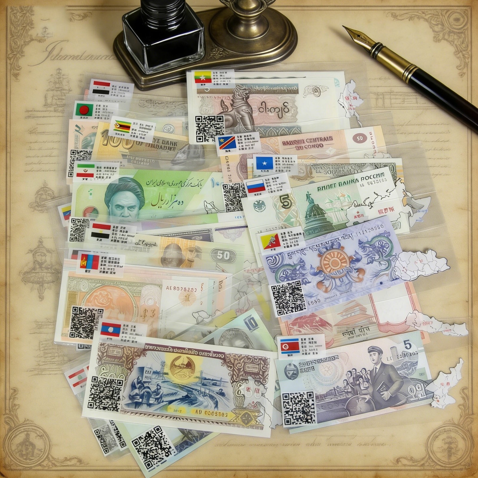 52pc World Paper Money Bundle | UNC Currency Collection | Great Collector Gift