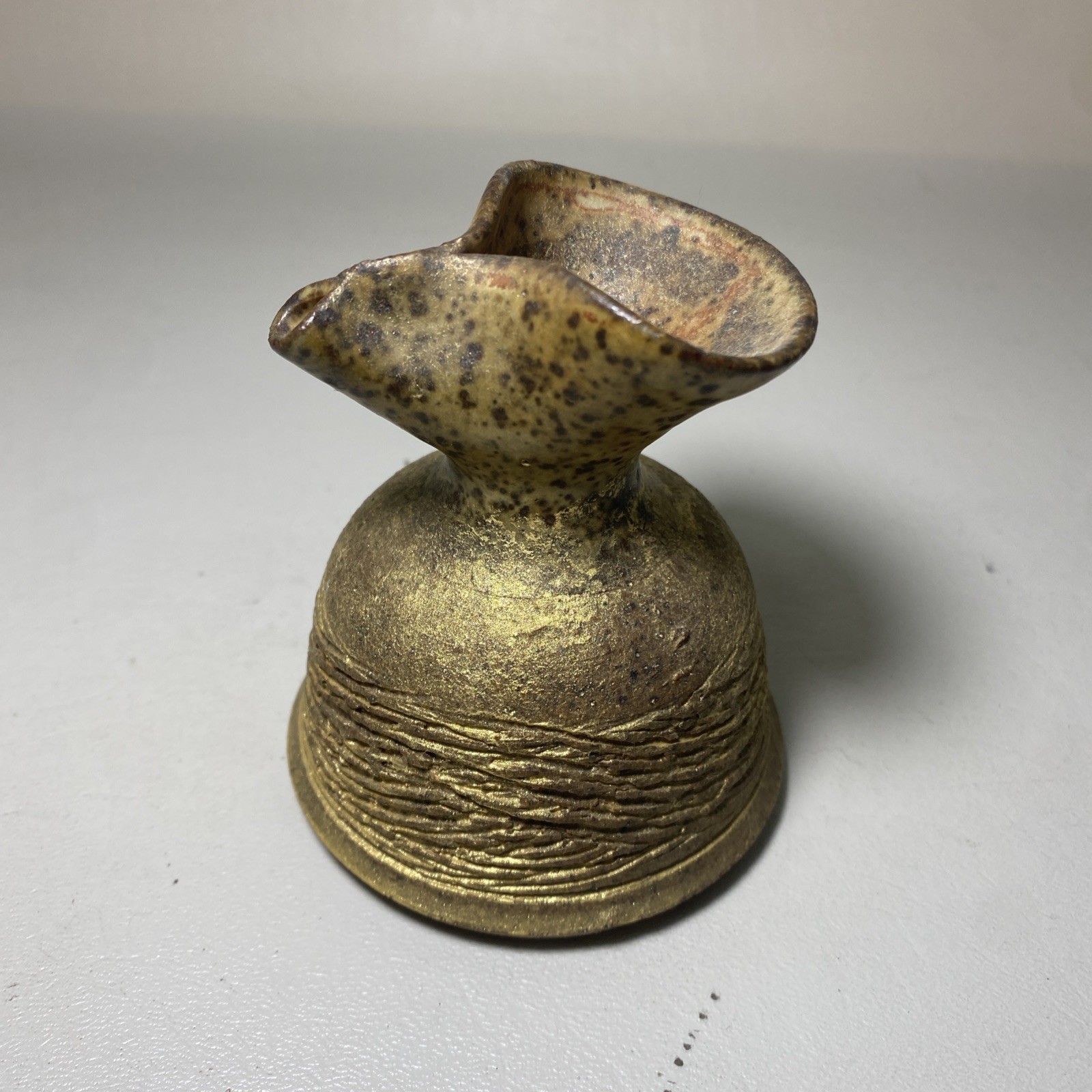 ANTIQUE SOUTHERN POTTERY PRIMITIVE SMALL CREAMER Marked [N][C] See Pic