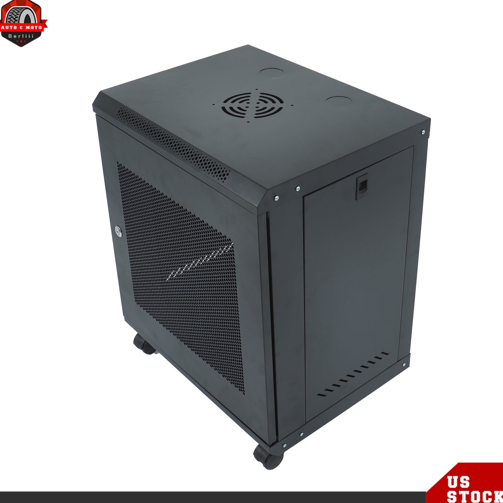 12U Network Server Cabinet Rack 12U Wall Mount 15.5'' Deep Door Lock Iron Mesh