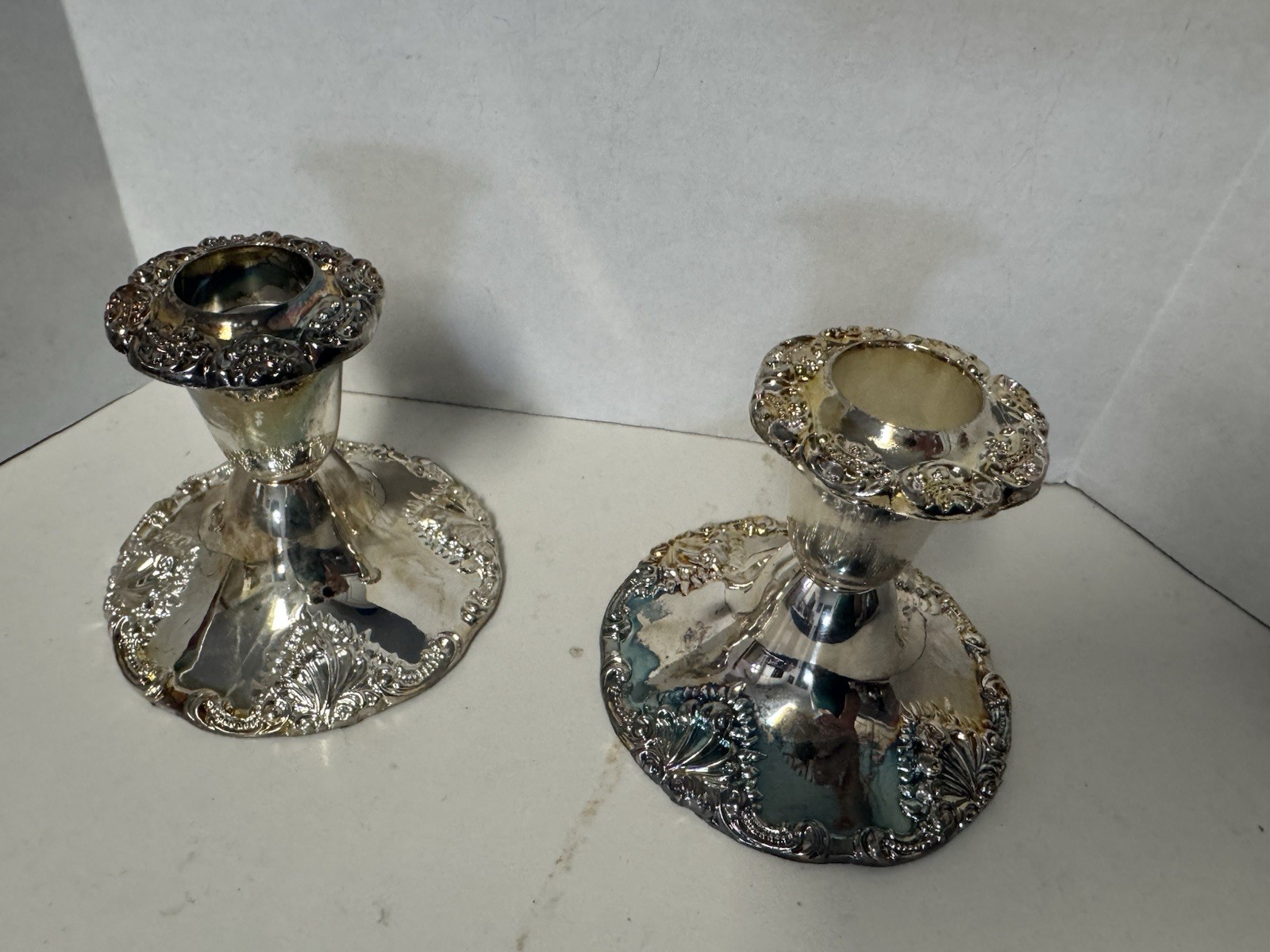 Godinger 20th Century Baroque 2 Silver Plated 4” Candlestick