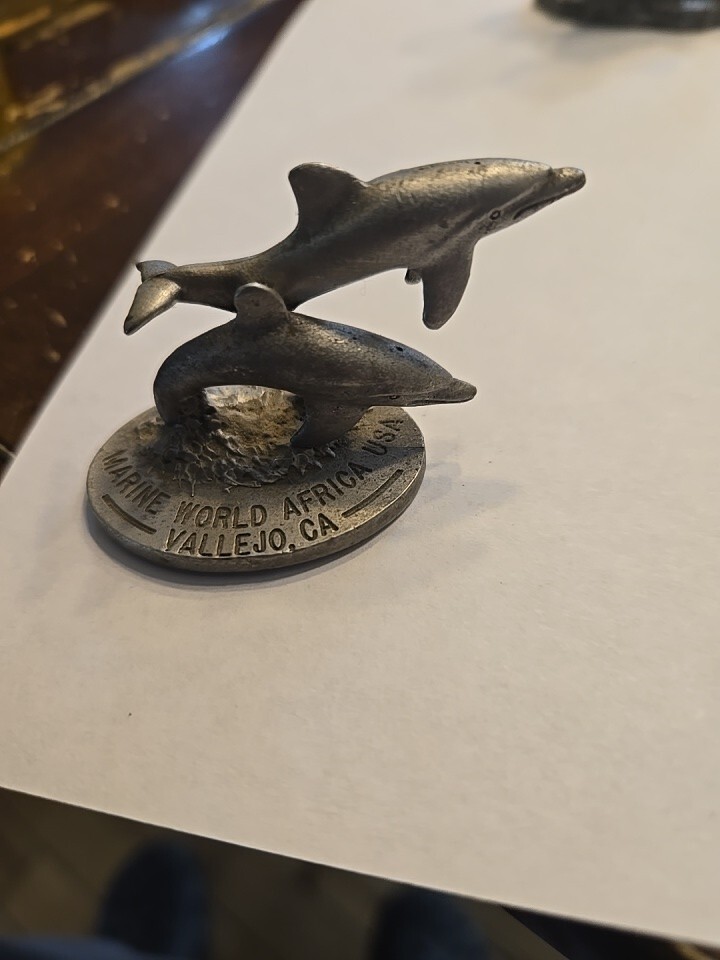 Vintage Spoontiques Pewter Jumping Dolphins Collectible Figurine Free Ship