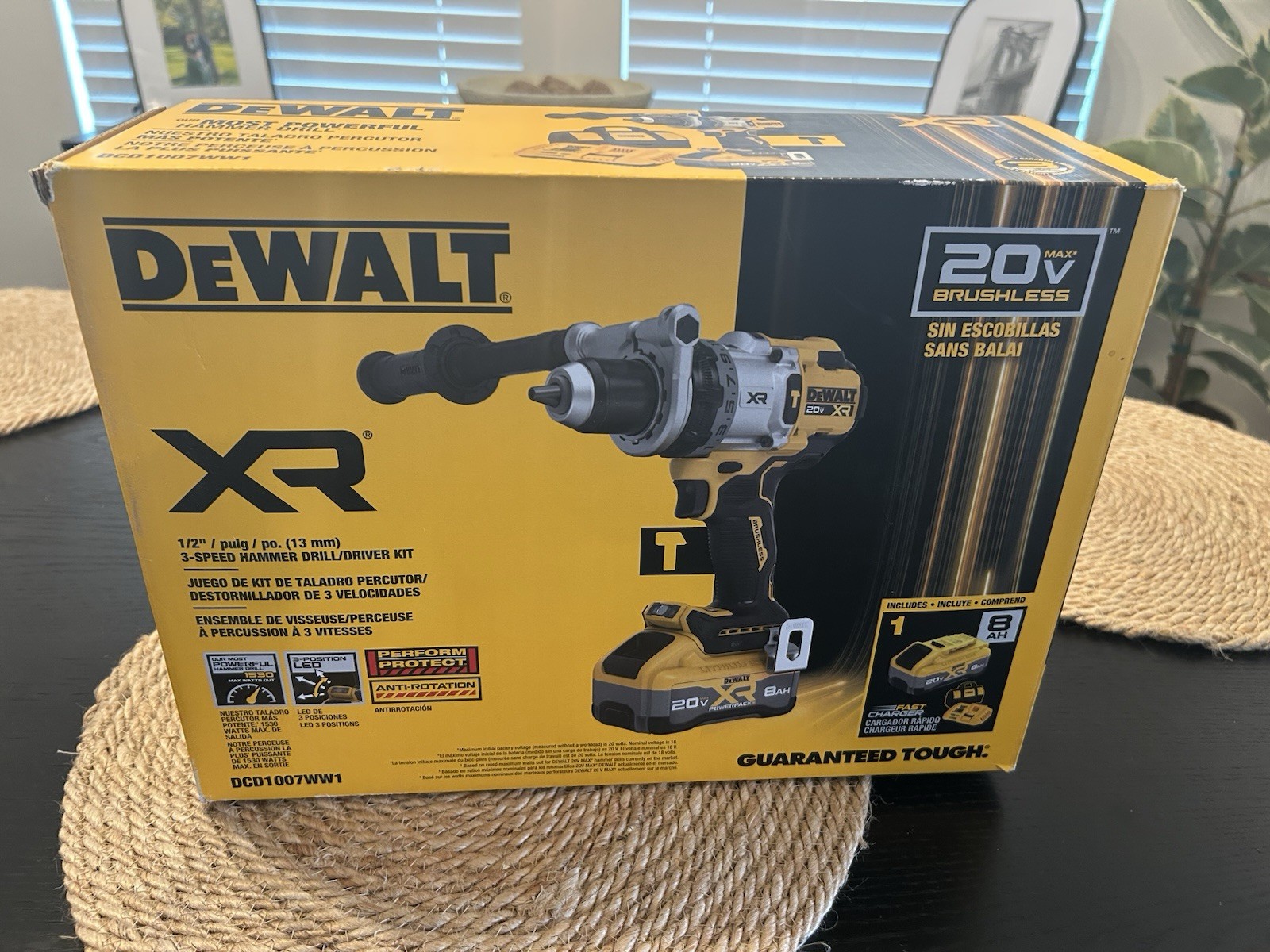 NEW DeWALT DCD1007WW1 20V Max Brushless XR 1/2" 3-Speed Hammer Drill/Driver Kit