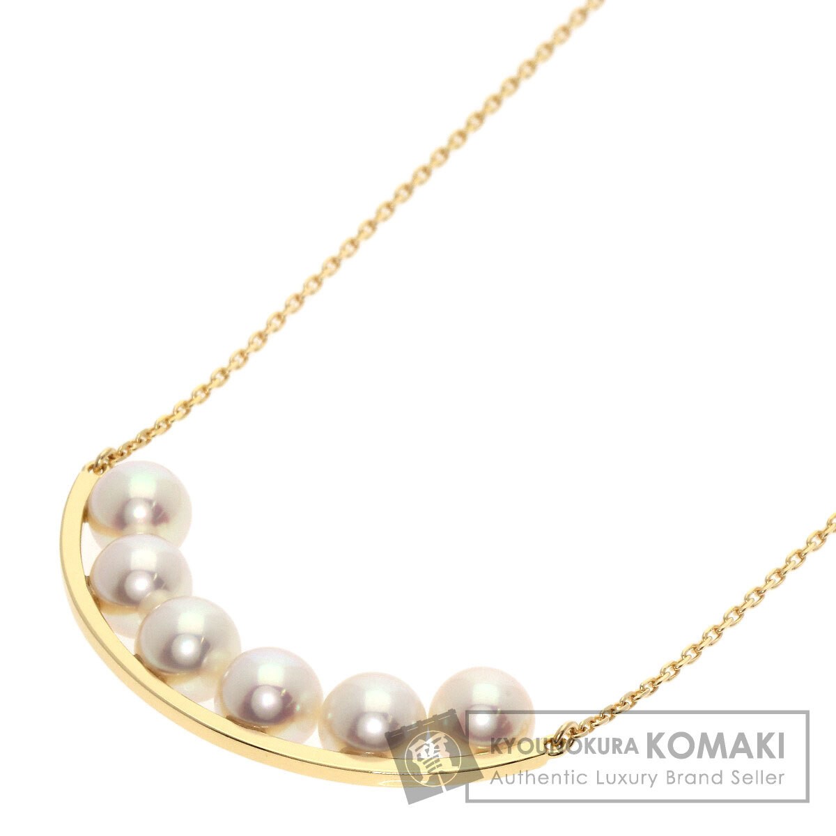 TASAKI Balance Plus Akoya Pearl Long Chain Necklace K18 Yellow Gold Ladies Used