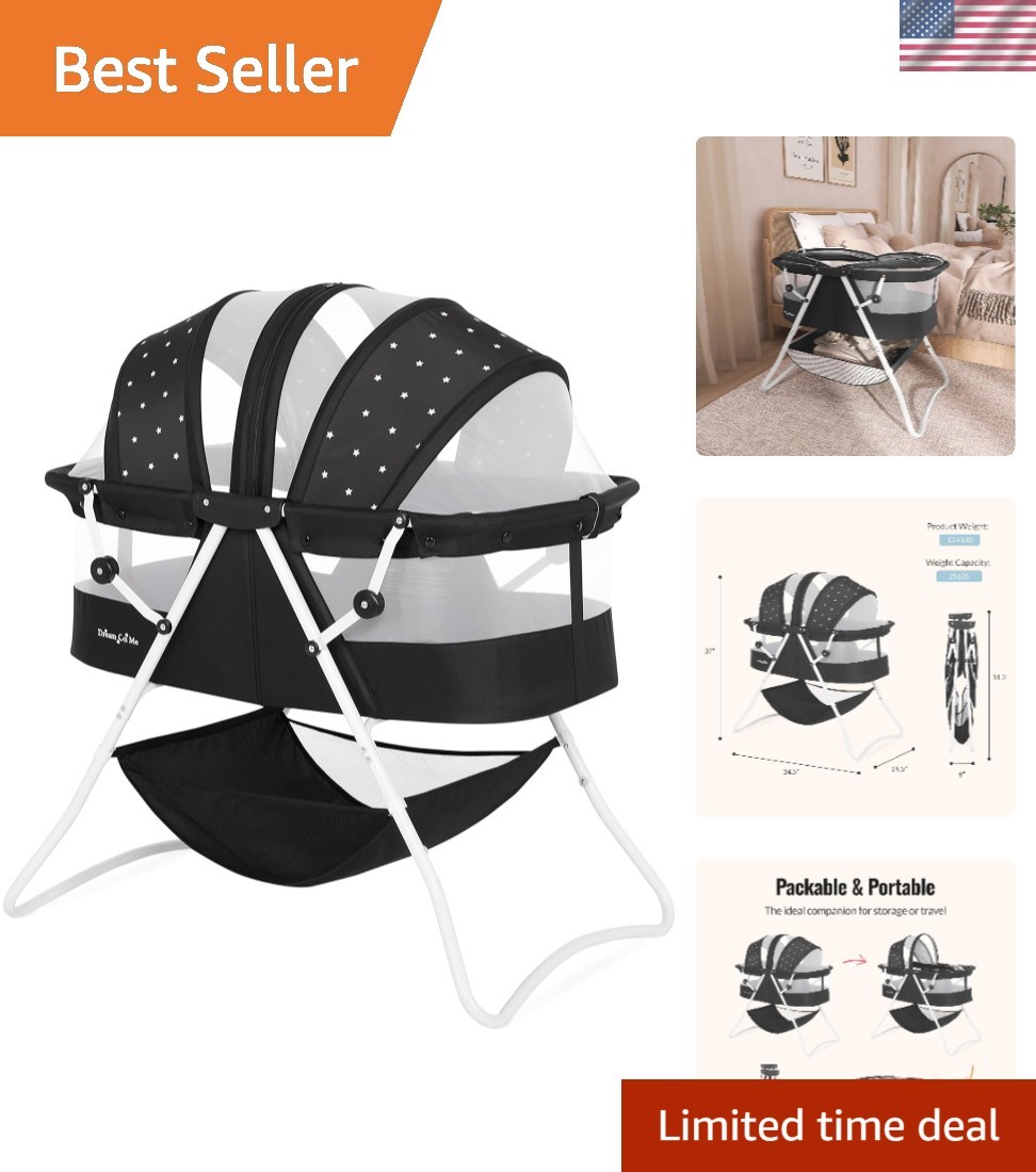Karley Bassinet, Award Winner Lightweight Travel Baby Bassinet, Foldable Beds...