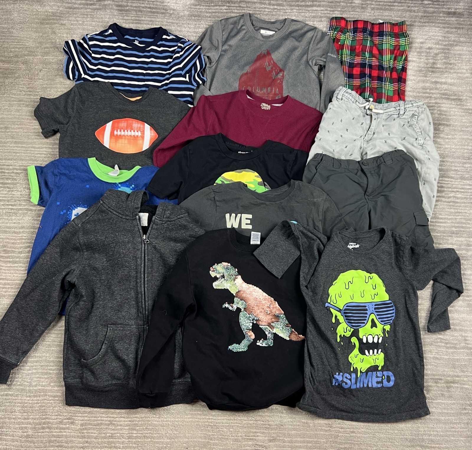 Lot of 13 Kids Boys Clothes Size 8 9 Zara Abercrombie Osh Kosh Columbia etc+