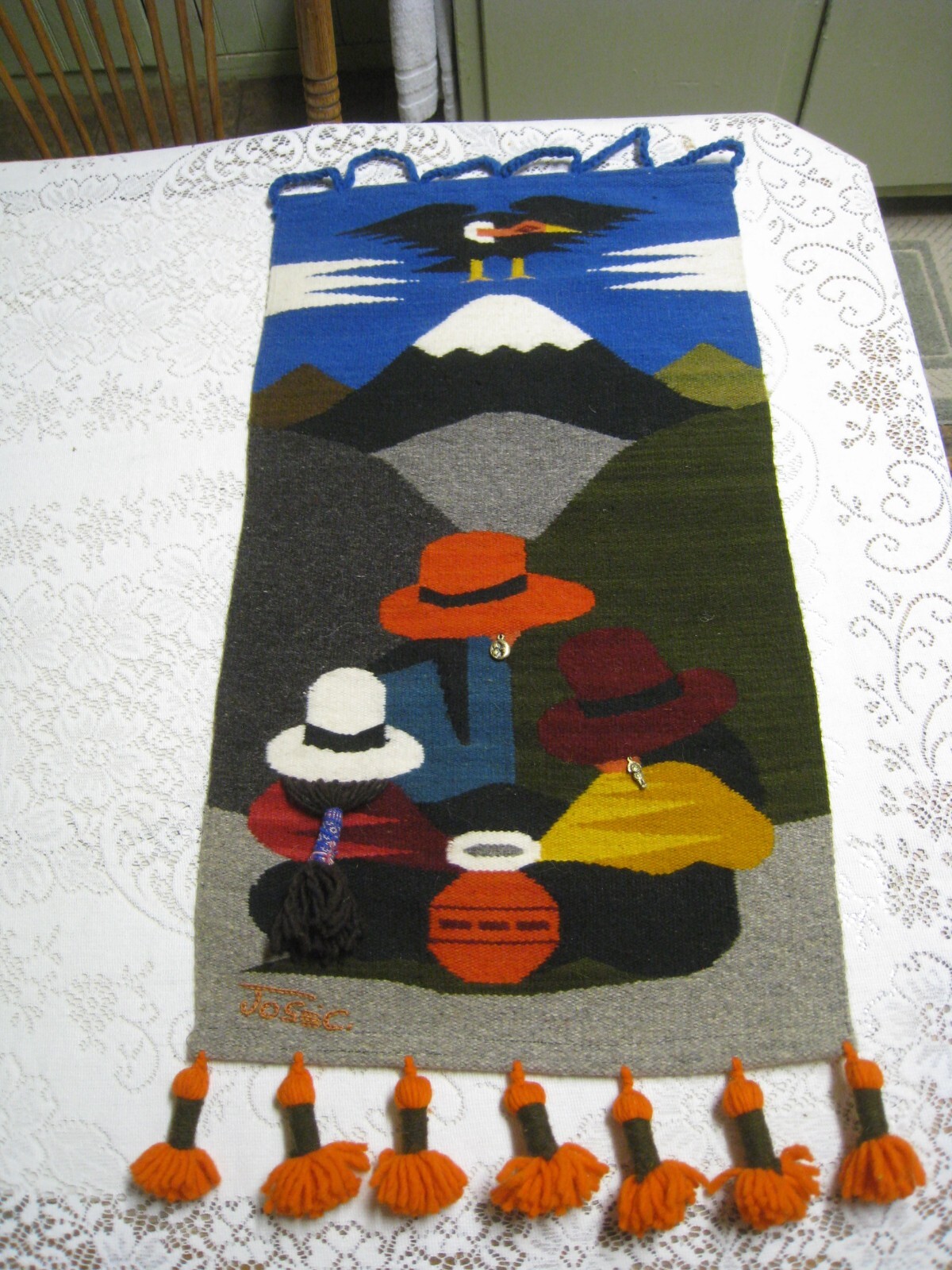 2000s Andes Mountain Wall Textile Art