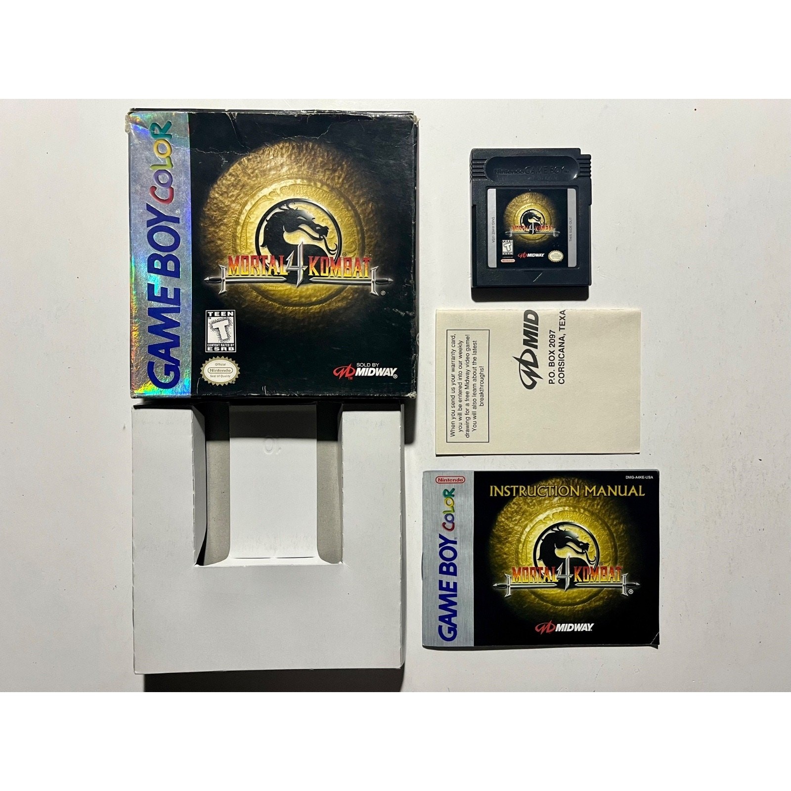 MORTAL KOMBAT 4 (Gameboy Color) Works Authentic Complete CIB🔥