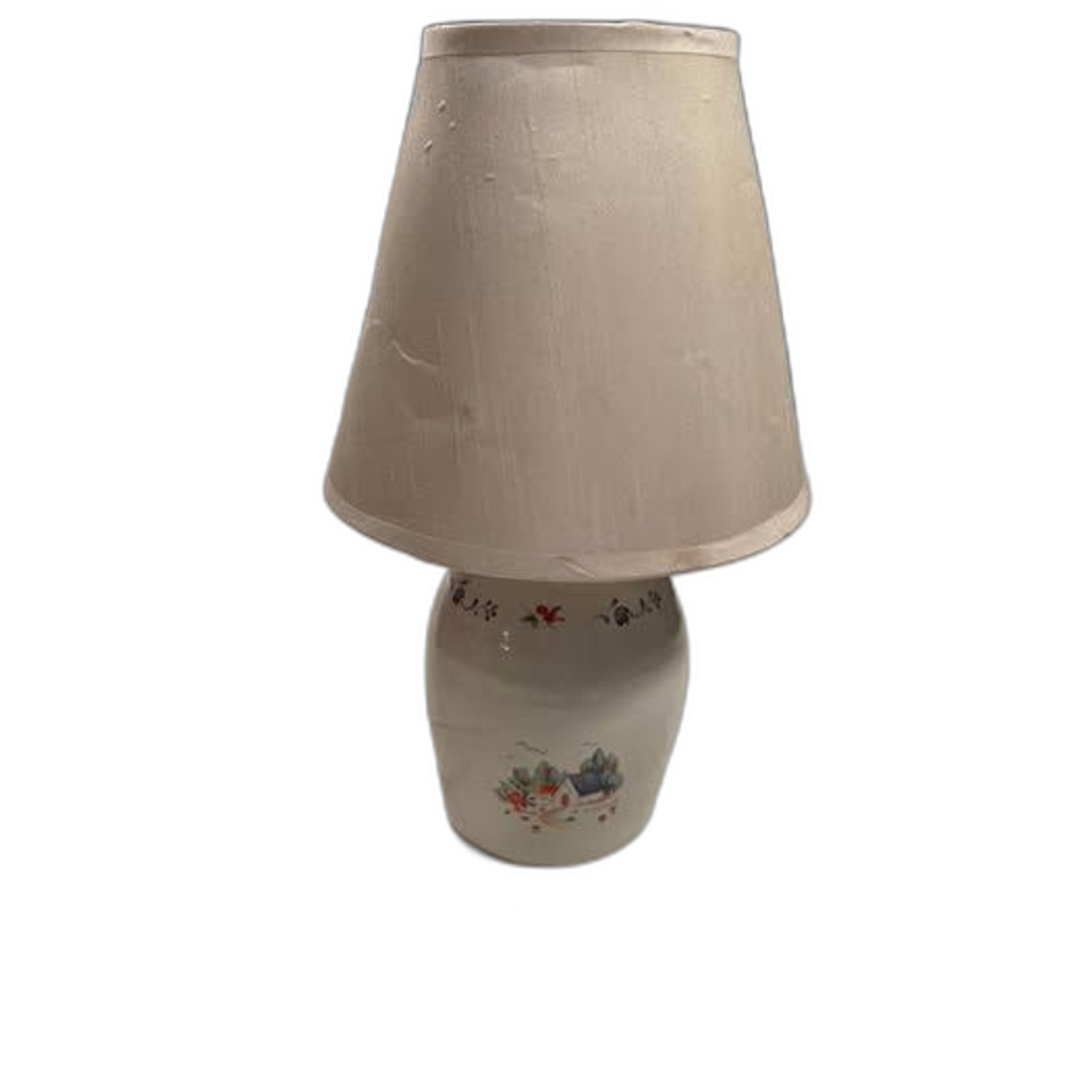 Vintage Cottagecore Ceramic Table Lamp w/ Shade Farmhouse