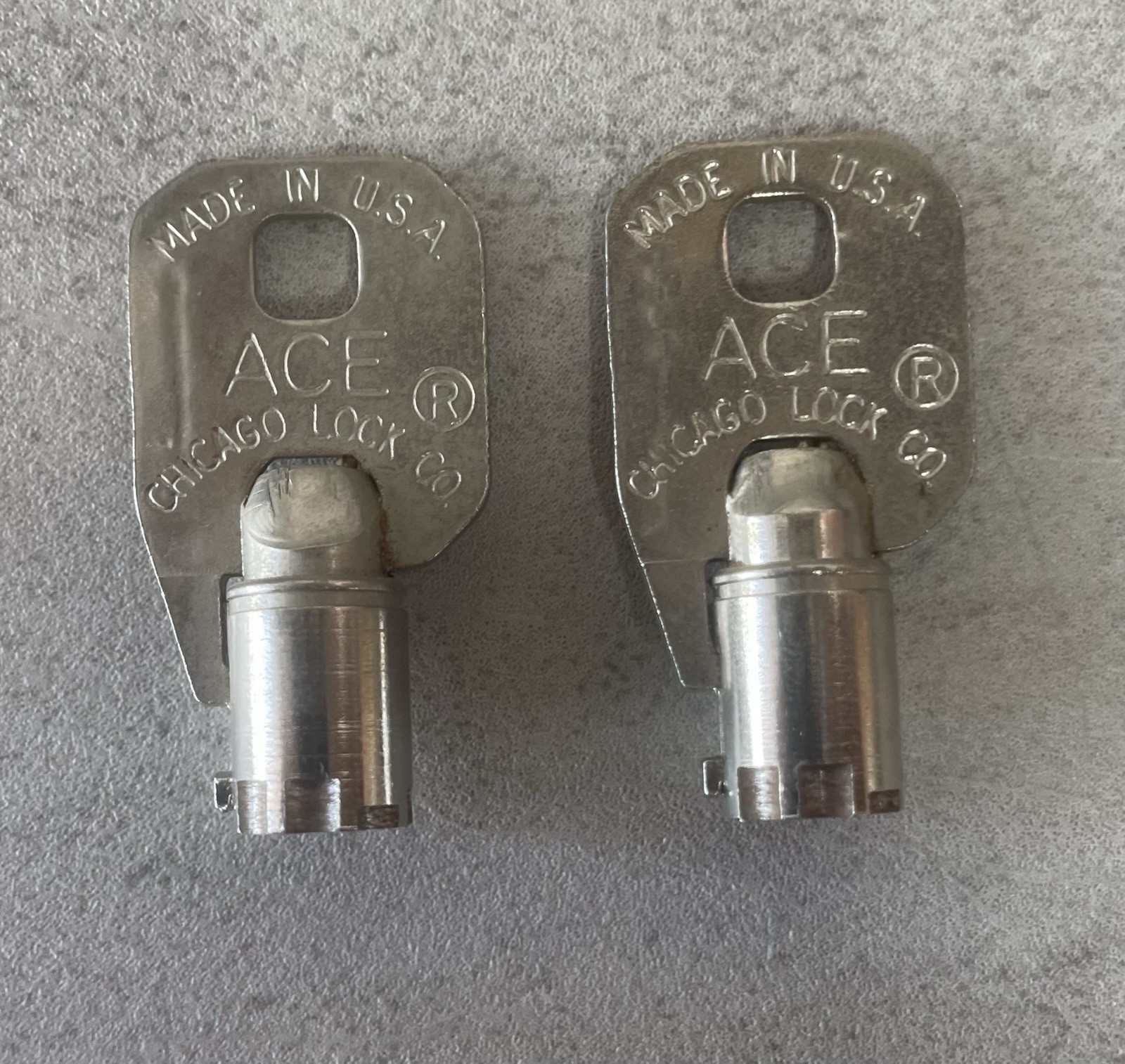 2 Original HMX 545 Vending Machine Keys Ace Chicago Lock Co