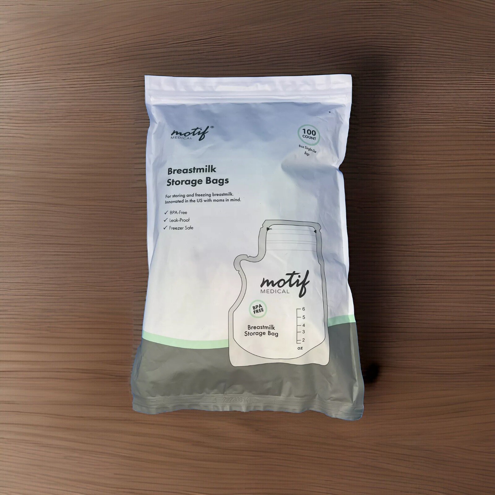 Motif Medical Breast Milk Storage Bags 8oz Single Use Bags 100 count BPA-Free