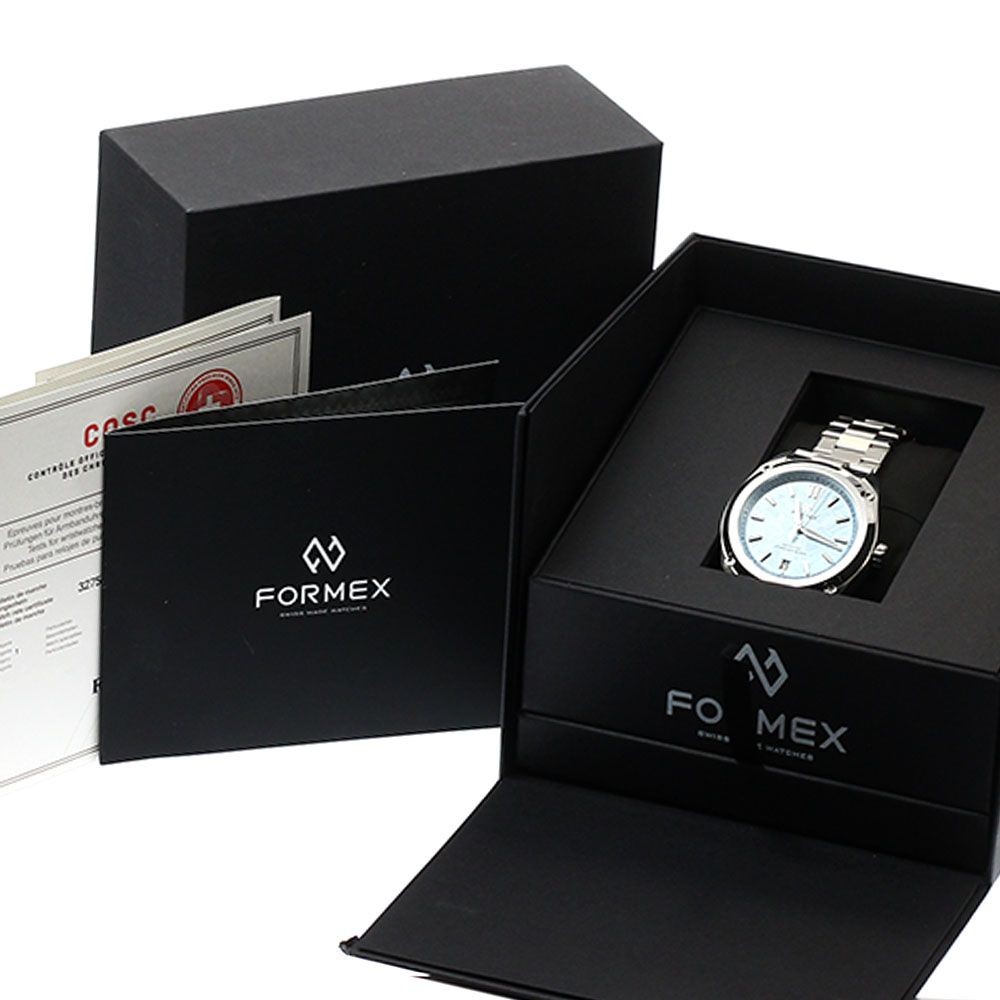 FORMEX 0333.9.6693 Essence 39 Space Glacier Date Automatic Men's Watch Box Card