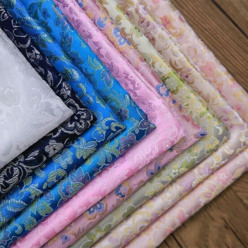 Brocade Damask Fabric Floral Jacquard Cloth Apparel Costume Furnishing DIY Trims