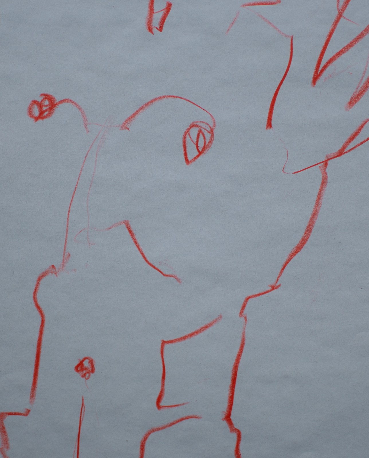 Adelinde Frey male nude abstract contemporary sign unique pastel 1989