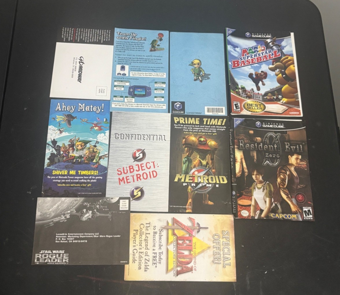 Nintendo GameCube Manuals & Inserts Lot - Mario Baseball, Metroid Prime, Zelda