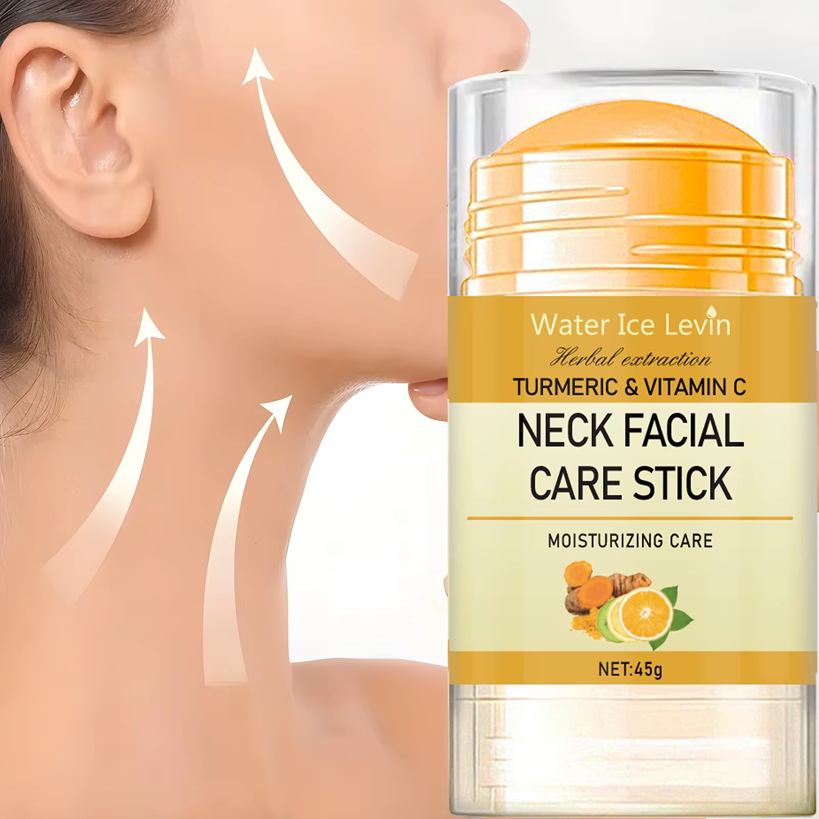Turmeric&Vitamin C Neck Facia Care Wrinkle Lines Lifting Whitening Tighten Doubl