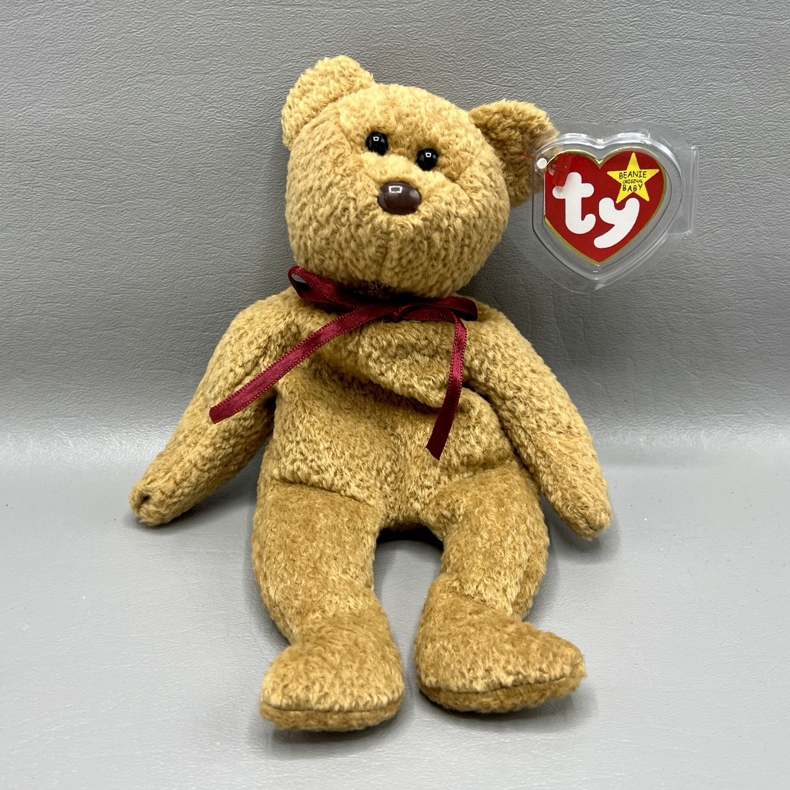 TY Curly The Brown Bear Beanie Baby 1993 Plush Toy Stuffed Animal MWMT